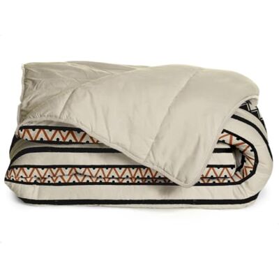 Bleu Calin Couette Chaude Imprimée 2 Personnes SABANA, Microfibre, Crème/Sable/Noir, 220x240 cm Bleu Calin Couette Chaude Imprimée 2 Personnes SABANA, Microfibre, Crème/Sable/Noir, 220x240 cm