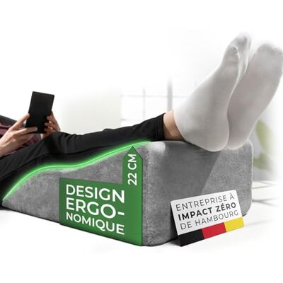 WELL B4 Coussin élévateur de jambes pour maintien de genoux et dos Coussin ergonomique, oreiller de elevation jambes, coussin relève-jambes, repose jambe housse rafraîchissante amovible et lavable WELL B4 Coussin élévateur de jambes pour maintien de genoux et dos Coussin ergonomique, oreiller de elevation jambes, coussin relève-jambes, repose jambe housse rafraîchissante amovible et lavable