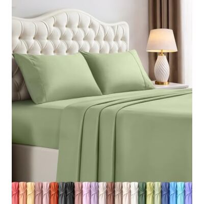 Utopia Bedding Parure de lit 4 pièces en microfibre brossée, résistante au rétrécissement et à la décoloration, facile d'entretien (lit double, sauge) Utopia Bedding Parure de lit 4 pièces en microfibre brossée, résistante au rétrécissement et à la décoloration, facile d'entretien (lit double, sauge)