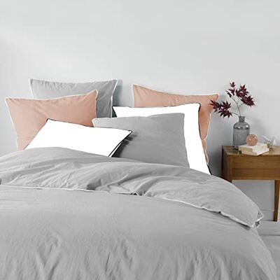 Douceur d'Intérieur Parure 3 Pièces (260 x 240 cm) Linette Gris, 100% Coton Douceur d'Intérieur Parure 3 Pièces (260 x 240 cm) Linette Gris, 100% Coton