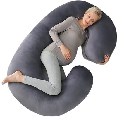 EarKings Coussin de grossesse en forme de C Soutien complet du corps pour un sommeil confortable sur le côté Soulage la pression sur les hanches 140 x 80 cm avec housse amovible et lavable En forme de C EarKings Coussin de grossesse en forme de C Soutien complet du corps pour un sommeil confortable sur le côté Soulage la pression sur les hanches 140 x 80 cm avec housse amovible et lavable En forme de C
