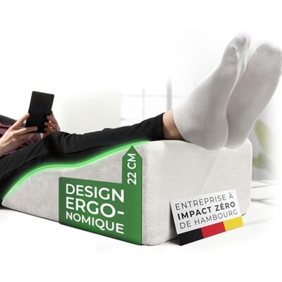 WELL B4 Coussin élévateur de jambes pour maintien de genoux et dos Coussin ergonomique, oreiller de elevation jambes, coussin relève-jambes, repose jambe housse rafraîchissante amovible et lavable WELL B4 Coussin élévateur de jambes pour maintien de genoux et dos Coussin ergonomique, oreiller de elevation jambes, coussin relève-jambes, repose jambe housse rafraîchissante amovible et lavable