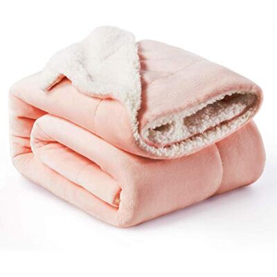 GAOHONGMEI Couverture Sherpa réversible en microfibre pour lit et canapé Rose 127 x 152 cm GAOHONGMEI Couverture Sherpa réversible en microfibre pour lit et canapé Rose 127 x 152 cm