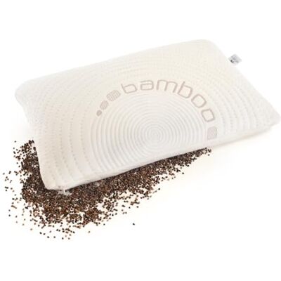 NATURECA Coussin orthopédique en sarrasin Pour douleurs cervicales Avec taies d'oreiller en bambou Coques de sarrasin 40 x 60 cm NATURECA Coussin orthopédique en sarrasin Pour douleurs cervicales Avec taies d'oreiller en bambou Coques de sarrasin 40 x 60 cm