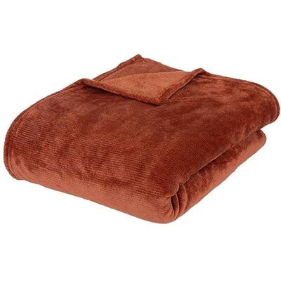 ATMOSPHERA CREATEUR D'INTERIEUR Atmosphera Plaid en Flanelle Ollis Terracotta 180 x 230 cm, Toucher Doux Pour Salon, Chambre, Jeté de Canapé ATMOSPHERA CREATEUR D'INTERIEUR Atmosphera Plaid en Flanelle Ollis Terracotta 180 x 230 cm, Toucher Doux Pour Salon, Chambre, Jeté de Canapé