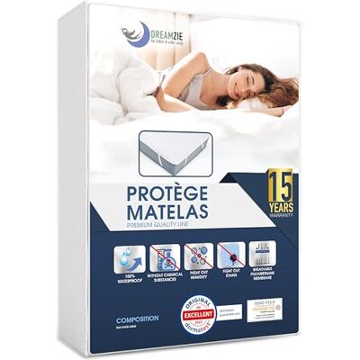Protection de Matelas Imperméable Dreamzie - 200x200 cm - Respirant & Élastique Protection de Matelas Imperméable Dreamzie - 200x200 cm - Respirant & Élastique
