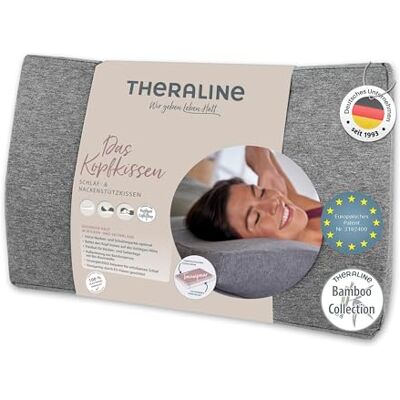 Theraline Oreiller ergonomique en mousse à mémoire de forme avec perles Coussin de soutien cervical pour dormir sur le côté et sur le dos Avec housse en jersey de bambou d'environ 50 x 30 cm Theraline Oreiller ergonomique en mousse à mémoire de forme avec perles Coussin de soutien cervical pour dormir sur le côté et sur le dos Avec housse en jersey de bambou d'environ 50 x 30 cm