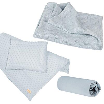 roba Coffret Cadeau Bébé Lil Planet 4 pcs : 1 Housse de Couette + 1 Taie Oreiller + Drap Housse + Couverture Certifié GOTS et OEKO-TEX Bleu Clair roba Coffret Cadeau Bébé Lil Planet 4 pcs : 1 Housse de Couette + 1 Taie Oreiller + Drap Housse + Couverture Certifié GOTS et OEKO-TEX Bleu Clair