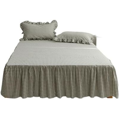 GMVZGQW Cache-sommier en coton à carreaux pour lit simple/grand lit/king size, protège-matelas sans taie d'oreiller (vert, Sking 200 x 220 cm, 1 pièce) GMVZGQW Cache-sommier en coton à carreaux pour lit simple/grand lit/king size, protège-matelas sans taie d'oreiller (vert, Sking 200 x 220 cm, 1 pièce)
