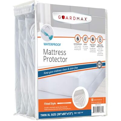 Guardmax Protège-matelas imperméable, silencieux et hypoallergénique pour lit simple XL (drap-housse extra long 99 x 203 cm) Guardmax Protège-matelas imperméable, silencieux et hypoallergénique pour lit simple XL (drap-housse extra long 99 x 203 cm)