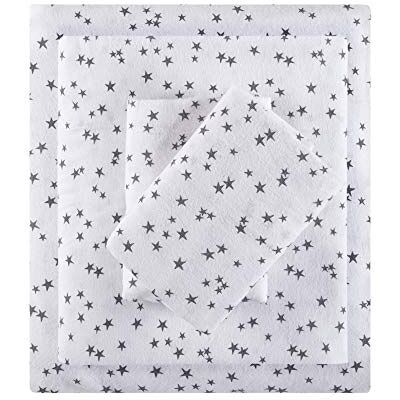 Intelligent Design Parure de lit 3 pièces en flanelle 100% coton avec imprimé animaux et étoiles mignonnes et chaudes, ultra douces pour temps froid, lit jumeau, étoiles grises Intelligent Design Parure de lit 3 pièces en flanelle 100% coton avec imprimé animaux et étoiles mignonnes et chaudes, ultra douces pour temps froid, lit jumeau, étoiles grises