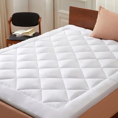 CASABEL Surmatelas Douceur 90 x 200 cm en Microfibre Respirante avec Liseré Blanc – Ultra Moelleux, Anti-Acariens – Idéal pour Matelas 2 Places CASABEL Surmatelas Douceur 90 x 200 cm en Microfibre Respirante avec Liseré Blanc – Ultra Moelleux, Anti-Acariens – Idéal pour Matelas 2 Places