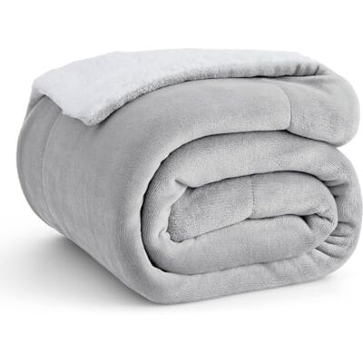 DLKJCX Couverture lestée Sherpa douce, chaude et épaisse pour un confort ultime et un meilleur sommeil pour l'hiver et l'automne (L-Gris, 200 x 230 cm) DLKJCX Couverture lestée Sherpa douce, chaude et épaisse pour un confort ultime et un meilleur sommeil pour l'hiver et l'automne (L-Gris, 200 x 230 cm)