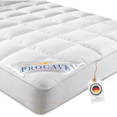 PROCAVE Micro Comfort protège-matelas blanc 90x190 cm avec bord tendu, hauteur jusqu'à 30 cm, convient également aux lits gonflables et aux lits à eau, microfibre, 100% polyester housse de matelas PROCAVE Micro Comfort protège-matelas blanc 90x190 cm avec bord tendu, hauteur jusqu'à 30 cm, convient également aux lits gonflables et aux lits à eau, microfibre, 100% polyester housse de matelas