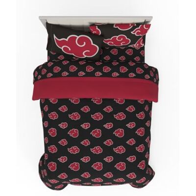 Franco Collection Naruto Anime Akatsuki Parure de lit 7 pièces super douce réversible avec protège-oreiller, lit double, (produit sous licence officielle) Franco Collection Naruto Anime Akatsuki Parure de lit 7 pièces super douce réversible avec protège-oreiller, lit double, (produit sous licence officielle)