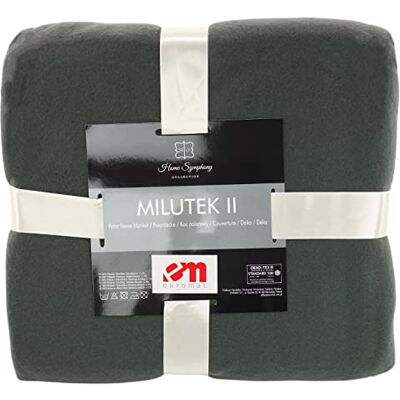 Euromat Couverture polaire pour canapé avec bords cousus (graphite, gris foncé, 130 x 170 cm) Euromat Couverture polaire pour canapé avec bords cousus (graphite, gris foncé, 130 x 170 cm)