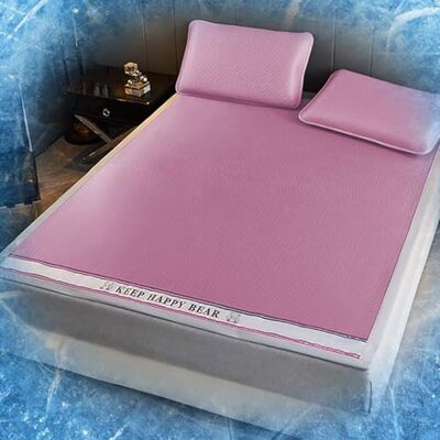 ZXLVCU Tapis rafraîchissant en soie glacée avec taie d'oreiller pour adulte, coussin confortable et frais pour homme, housse de lit rafraîchissante pour l'été, pas de poils sur les jambes (180 x 200 cm, rose ZXLVCU Tapis rafraîchissant en soie glacée avec taie d'oreiller pour adulte, coussin confortable et frais pour homme, housse de lit rafraîchissante pour l'été, pas de poils sur les jambes (180 x 200 cm, rose