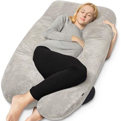 EarKings Oreiller de Grossesse Oreiller dormeur latéral 140 x 80 cm en Forme de U avec Housse Amovible Body Pillow Gris Clair EarKings Oreiller de Grossesse Oreiller dormeur latéral 140 x 80 cm en Forme de U avec Housse Amovible Body Pillow Gris Clair