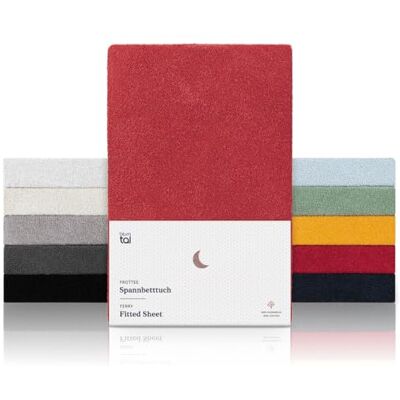 Blumtal Drap Housse Coton éponge 140-160 x 200 cm Lot de 1 protège-Matelas Chaud & Confortable certifié Oeko-Tex pour Matelas avec Hauteur jusqu'à 27 cm Drap Housse 140x200 cm en Rouge Blumtal Drap Housse Coton éponge 140-160 x 200 cm Lot de 1 protège-Matelas Chaud & Confortable certifié Oeko-Tex pour Matelas avec Hauteur jusqu'à 27 cm Drap Housse 140x200 cm en Rouge