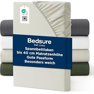 Bedsure Drap-housse de 180 x 200 cm, extra profond, pour matelas ayant jusqu'à 40 cm, pour matelas hauts, lit à sommier tapissier et matelas avec surmatelas, doux et agréable pour la peau, naturel Bedsure Drap-housse de 180 x 200 cm, extra profond, pour matelas ayant jusqu'à 40 cm, pour matelas hauts, lit à sommier tapissier et matelas avec surmatelas, doux et agréable pour la peau, naturel