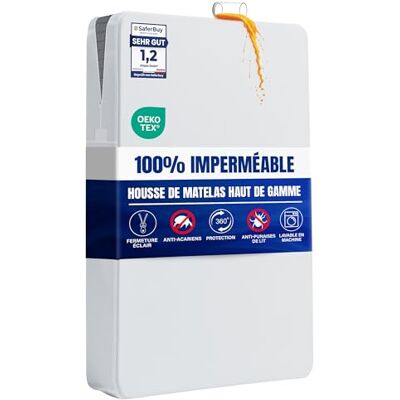 Utopia Bedding Housse de matelas 105 x 200 x 30 cm, imperméable, avec fermeture éclair, certifiée Oeko-Tex, protège-matelas Utopia Bedding Housse de matelas 105 x 200 x 30 cm, imperméable, avec fermeture éclair, certifiée Oeko-Tex, protège-matelas