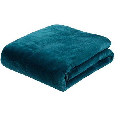 Gözze Couverture de salon au toucher cachemire de qualité supérieure 500 g/m² 220 x 240 cm Bleu pétrole Gözze Couverture de salon au toucher cachemire de qualité supérieure 500 g/m² 220 x 240 cm Bleu pétrole