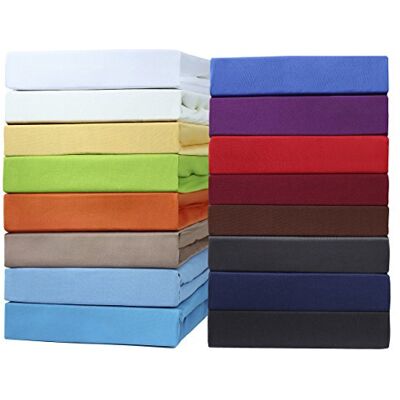 NatureMark Drap-housse en jersey 200 x 220 cm + 40 cm de hauteur (200 x 220 cm, bordeaux rouge) NatureMark Drap-housse en jersey 200 x 220 cm + 40 cm de hauteur (200 x 220 cm, bordeaux rouge)