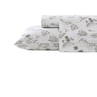 Tommy Bahama Vintage Map Parure de lit en percale de coton, élégance et fraîcheur, décoration d'intérieur, King Size, marron Tommy Bahama Vintage Map Parure de lit en percale de coton, élégance et fraîcheur, décoration d'intérieur, King Size, marron