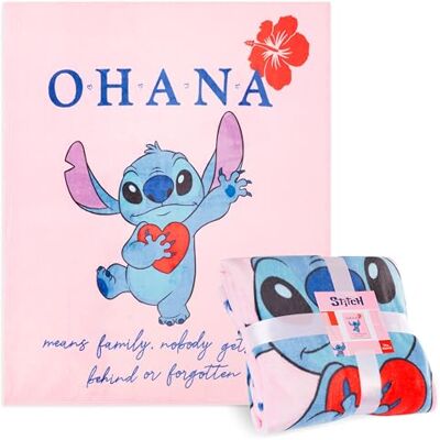 Disney Stitch Plaid Polaire Couverture Enfant, Couverture Douce 150 x 130 cm (Rose Stitch) Disney Stitch Plaid Polaire Couverture Enfant, Couverture Douce 150 x 130 cm (Rose Stitch)