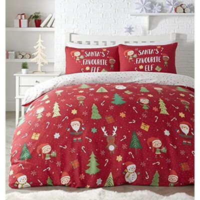 Ensemble de housse de duvet de Noël Bedlam 'Elfe & Père Noël' - Parure de lit Ensemble de housse de duvet de Noël Bedlam 'Elfe & Père Noël' - Parure de lit