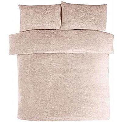Sleepdown Teddy Parure de lit en Polaire avec Housse de Couette et taie d'oreiller Thermique Chaude et Douillette Super Douce Ivoire Naturel 1 piece Sleepdown Teddy Parure de lit en Polaire avec Housse de Couette et taie d'oreiller Thermique Chaude et Douillette Super Douce Ivoire Naturel 1 piece