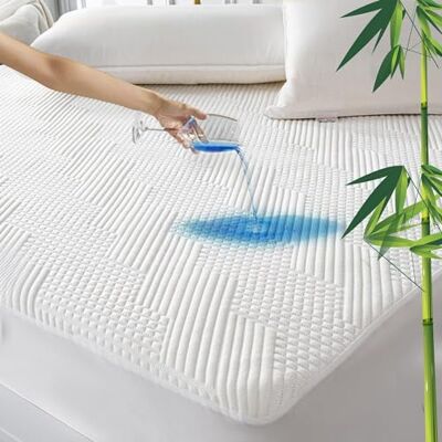 GRT Protège-matelas imperméable en bambou 3D Air, en fibre de bambou, housse de matelas rafraîchissante, convient pour matelas jusqu'à 40 cm de hauteur, 160 x 190 cm GRT Protège-matelas imperméable en bambou 3D Air, en fibre de bambou, housse de matelas rafraîchissante, convient pour matelas jusqu'à 40 cm de hauteur, 160 x 190 cm