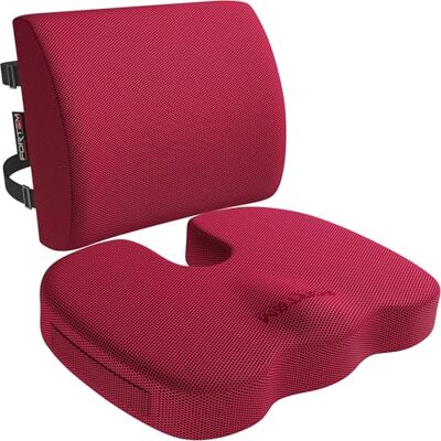 FORTEM Coussin Chaise Bureau et Soutien Dorsal, Oreiller Lombaire Mousse Mémoire, Assise et Dossier Antidérapants pour Gaming, Siège Auto, Confort Coccyx, Housse Amovible FORTEM Coussin Chaise Bureau et Soutien Dorsal, Oreiller Lombaire Mousse Mémoire, Assise et Dossier Antidérapants pour Gaming, Siège Auto, Confort Coccyx, Housse Amovible