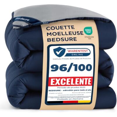 Bedsure Couette 155x220 4 Saisons 300g/m² Bleu/Gris Couette sans Housse,OEKO-TEX, hypoallergénique,housse microfibre douce,durable, sans agglomération, lavable en machine. Bedsure Couette 155x220 4 Saisons 300g/m² Bleu/Gris Couette sans Housse,OEKO-TEX, hypoallergénique,housse microfibre douce,durable, sans agglomération, lavable en machine.