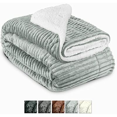 Beautissu XXL plaid canapé sherpa couverture polaire pour hiver doux chaud Beautissu XXL plaid canapé sherpa couverture polaire pour hiver doux chaud