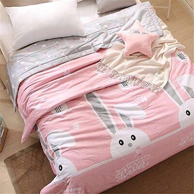 FANSU Couvre-lit Matelassé Réversible Climatisation Couette Parure lit Canapé Imprimé Courtepointe (Lapin, 140x200cm) FANSU Couvre-lit Matelassé Réversible Climatisation Couette Parure lit Canapé Imprimé Courtepointe (Lapin, 140x200cm)