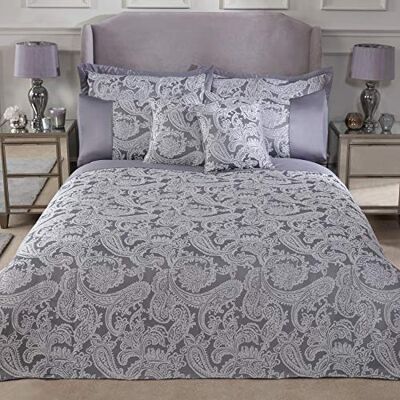 Emma Barclay Duchess Parure de lit en jacquard argenté pour lit super king size Emma Barclay Duchess Parure de lit en jacquard argenté pour lit super king size