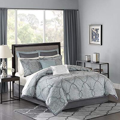 Madison Park Housse alternative en duvet toutes saisons avec parure de lit complète, polyester, bleu LaVine, grand lit (228,6 x 233,7 cm) Madison Park Housse alternative en duvet toutes saisons avec parure de lit complète, polyester, bleu LaVine, grand lit (228,6 x 233,7 cm)