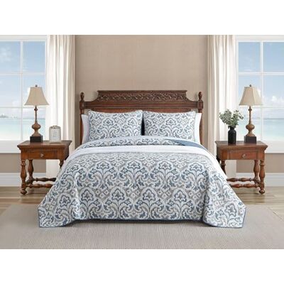 Tommy Bahama Parure de lit 100 pièces, réversible, légère et respirante avec taies assorties, prélavées pour plus de douceur, coton, fumé, très grand lit Tommy Bahama Parure de lit 100 pièces, réversible, légère et respirante avec taies assorties, prélavées pour plus de douceur, coton, fumé, très grand lit