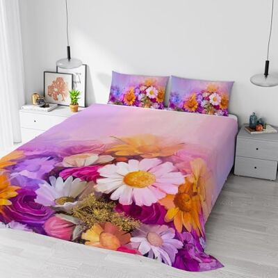 Italian Bed Linen Parure de lit impression numérique rêve d'auteur, couverture totale, fabriquée en Italie, double, 45 Italian Bed Linen Parure de lit impression numérique rêve d'auteur, couverture totale, fabriquée en Italie, double, 45