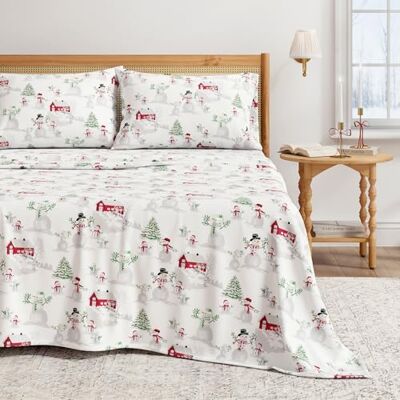 Great Bay Home Parure de lit en flanelle 100% coton turc pour enfants Drap-housse à poches profondes Draps de Noël doux Draps de lit chauds, draps en flanelle anti-boulochage (lit jumeau, pays Great Bay Home Parure de lit en flanelle 100% coton turc pour enfants Drap-housse à poches profondes Draps de Noël doux Draps de lit chauds, draps en flanelle anti-boulochage (lit jumeau, pays