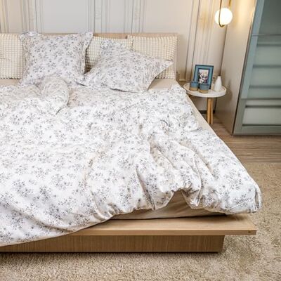 DRAP HOUSE Parure de Lit 220x240 cm – 3 Pièces avec 2 Taies 63x63 cm – Housse de Couette en Coton Microfibre Doux et Respirant – Fermeture Éclair Cachée – Design “Jardin d’Hiver” pour Lit Double DRAP HOUSE Parure de Lit 220x240 cm – 3 Pièces avec 2 Taies 63x63 cm – Housse de Couette en Coton Microfibre Doux et Respirant – Fermeture Éclair Cachée – Design “Jardin d’Hiver” pour Lit Double