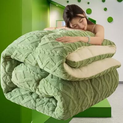 XHCTNN Couette d'hiver en laine d'agneau super douce Chaude pour l'hiver Couverture d'hiver en Sherpa avec couette Couette épaisse en laine d'agneau (B, 180 x 220 cm/4,5 kg) XHCTNN Couette d'hiver en laine d'agneau super douce Chaude pour l'hiver Couverture d'hiver en Sherpa avec couette Couette épaisse en laine d'agneau (B, 180 x 220 cm/4,5 kg)