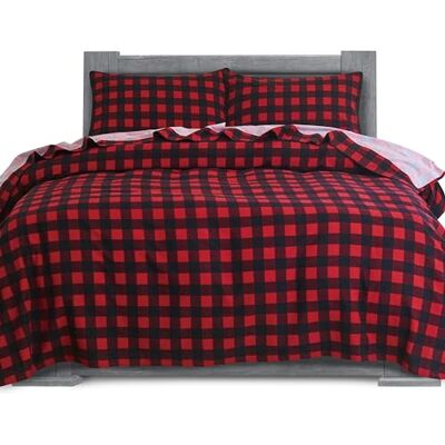 Elegant Comfort Parure de lit 4 pièces douce en flanelle 100% coton turc, de qualité supérieure, drap-housse à poches profondes, ultra doux, confortable, chaud et anti-bouloches, très grand lit Elegant Comfort Parure de lit 4 pièces douce en flanelle 100% coton turc, de qualité supérieure, drap-housse à poches profondes, ultra doux, confortable, chaud et anti-bouloches, très grand lit