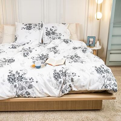 DRAP HOUSE Parure de Lit 220x240 cm – 3 Pièces avec 2 Taies 63x63 cm – Housse de Couette en Coton Microfibre Doux et Respirant – Fermeture Éclair Cachée – Design “Noir Élégance” pour Lit Double DRAP HOUSE Parure de Lit 220x240 cm – 3 Pièces avec 2 Taies 63x63 cm – Housse de Couette en Coton Microfibre Doux et Respirant – Fermeture Éclair Cachée – Design “Noir Élégance” pour Lit Double