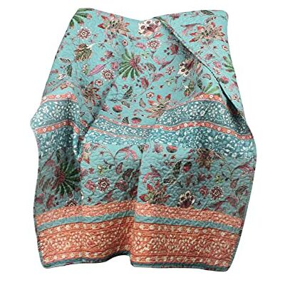 Greenland Home Fashions Greenland Home Couverture, extérieur en microfibre brossée 60%, 40% polyester, rembourrage riche en coton, turquoise, 127 x 152,4 cm Greenland Home Fashions Greenland Home Couverture, extérieur en microfibre brossée 60%, 40% polyester, rembourrage riche en coton, turquoise, 127 x 152,4 cm