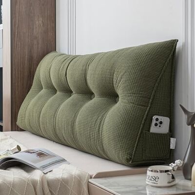 CXLT Oreiller en velours de maïs pour tête de lit King Size, Queen et double, coussin de dossier pour lit simple, coussin de lit, coussin de lit cale lavable, dos triangulaire, soutien lombaire (taille CXLT Oreiller en velours de maïs pour tête de lit King Size, Queen et double, coussin de dossier pour lit simple, coussin de lit, coussin de lit cale lavable, dos triangulaire, soutien lombaire (taille