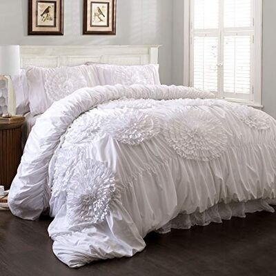 Lush Decor Serena Ensemble de Literie Romantique - Lit 243,8cm x 243,8cm Lush Decor Serena Ensemble de Literie Romantique - Lit 243,8cm x 243,8cm