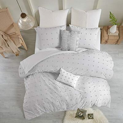 Intelligent Design URBAN HABITAT Brooklyn Parure de lit 100% coton jacquard, accents touffetés, taies d'oreiller brodées, housse de couette style shabby chic, toutes saisons, taies assorties, jupe de lit, king Intelligent Design URBAN HABITAT Brooklyn Parure de lit 100% coton jacquard, accents touffetés, taies d'oreiller brodées, housse de couette style shabby chic, toutes saisons, taies assorties, jupe de lit, king