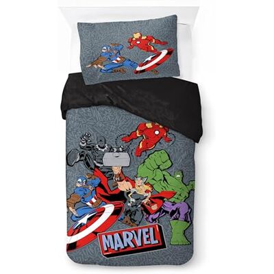 Jay Franco Parure de lit pour enfants Marvel Avengers Parure de lit super douce avec taie d'oreiller Housse de couette non incluse Gris 2 pièces Jay Franco Parure de lit pour enfants Marvel Avengers Parure de lit super douce avec taie d'oreiller Housse de couette non incluse Gris 2 pièces